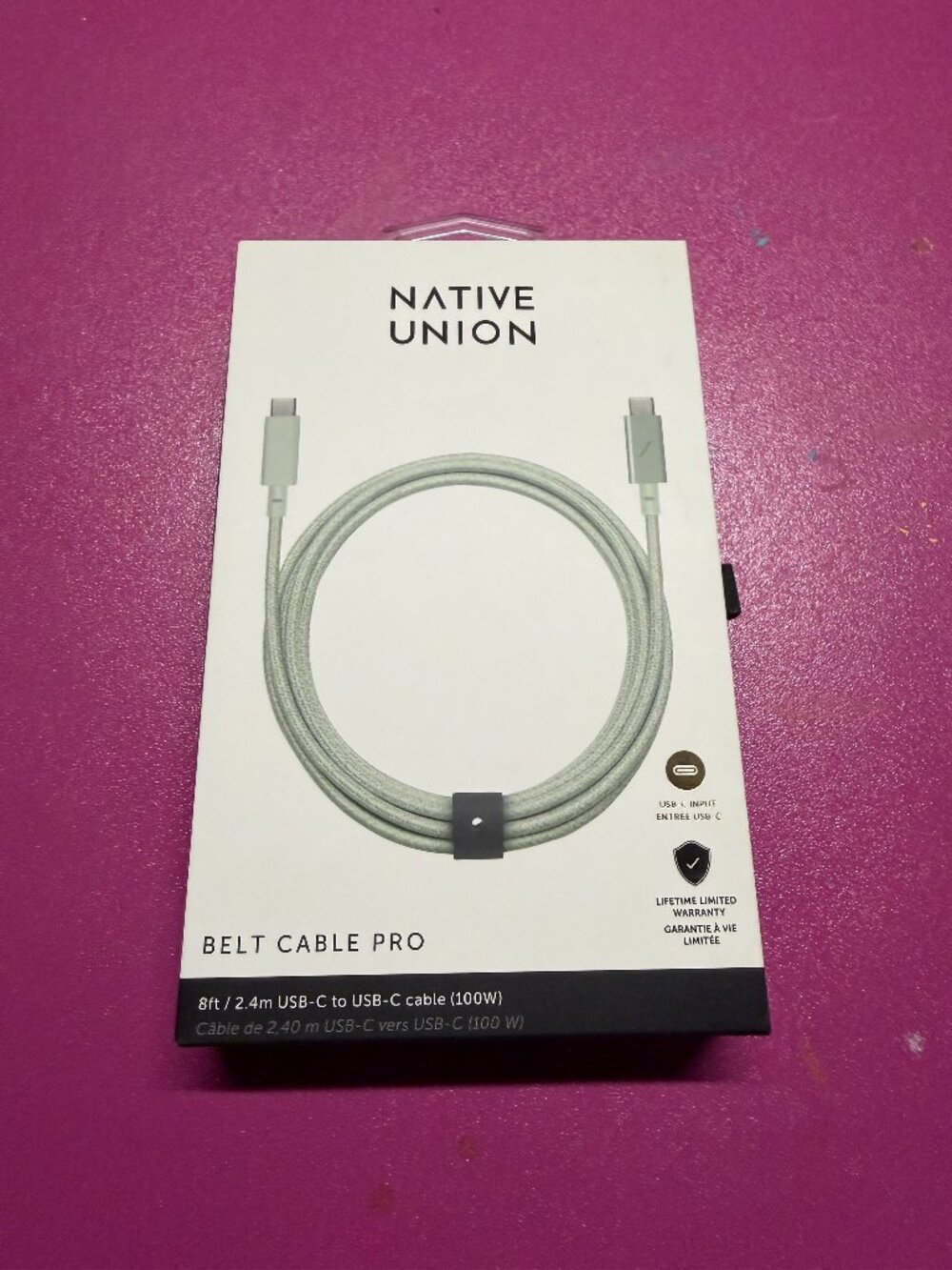 Native Union Belt Cable Pro (8 ft / 2.4 m USB-C to USB-C Cable) Sage